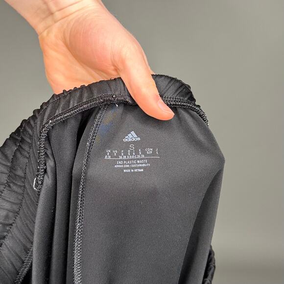 Adidas Sweatpants Black Polyester Joggers Subtle Logo - Picture 4 of 4